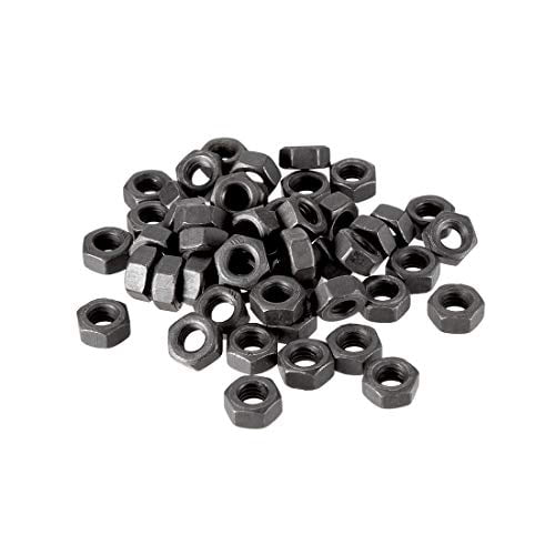 Pack of 50 FENGG Hex Nut,M6x1mm Metric Coarse Thread Hexagon Nut Black Carbon Steel, by FENGG 